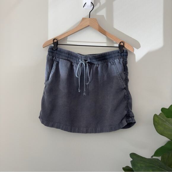 Anthropologie Cloth & Stone Adjustable Tie Waist Skirt 100% Tencel Lyocell Mini - Picture 1 of 5